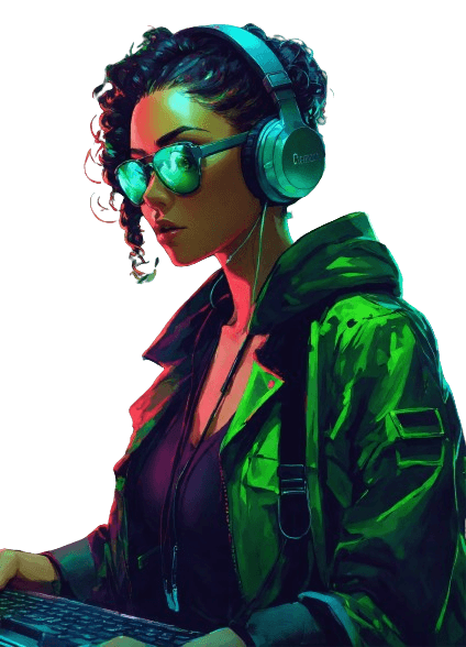 avatar of a girl coding on her laptop